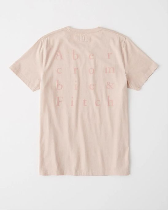 Moscow USA предлагает вам купить футболку Abercrombie Fitch розового цвета с нагрудным карманом и прозрачной надписью на спине. Модель 04569. Доставка по России, Москве и области, самовывоз