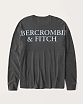 Moscow USA предлагает вам купить футболку с длинным рукавом Abercrombie Fitch темно-серого цвета с надписью на груди и спине. Модель 05452. Доставка по России, Москве и области, самовывоз