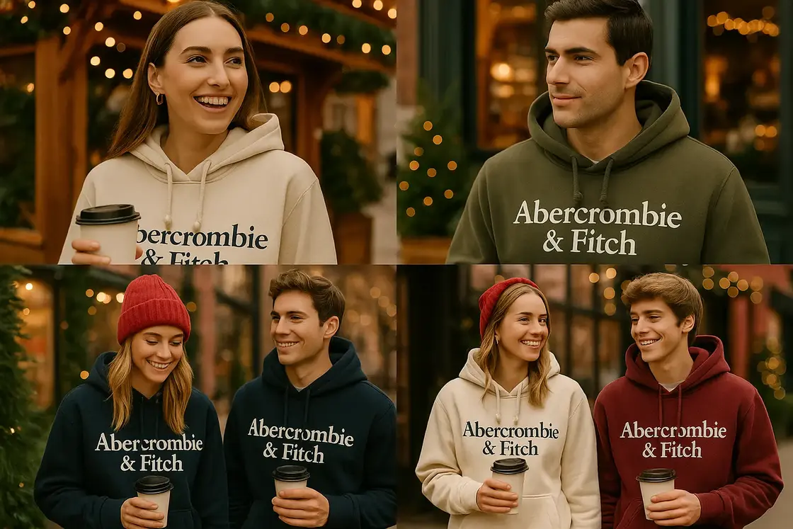 День народного единства Праздничный коллаж с моделями в одежде Abercrombie & Fitch