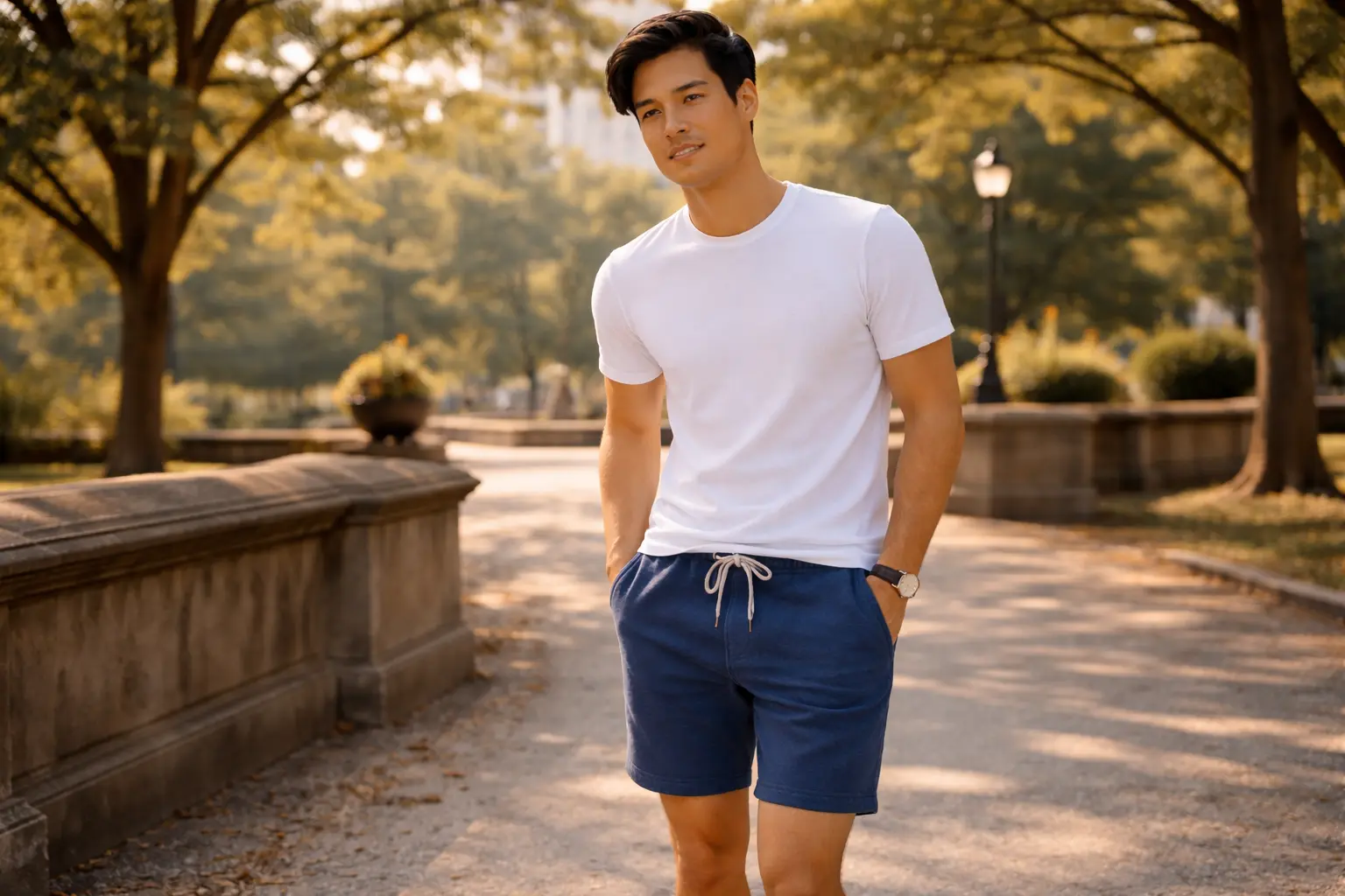 Бренды мужских шорт в премиальном летнем casual образе