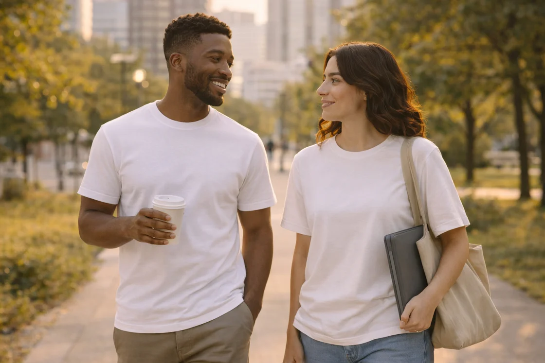 Качественные белые и черные базовые футболки в летнем минимализме