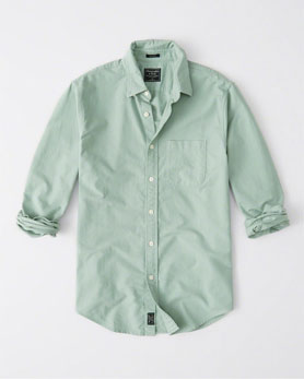 классическая рубашка Abercrombie Fitch зеленого цвета