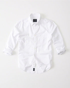 классическая рубашка Abercrombie Fitch белого цвета