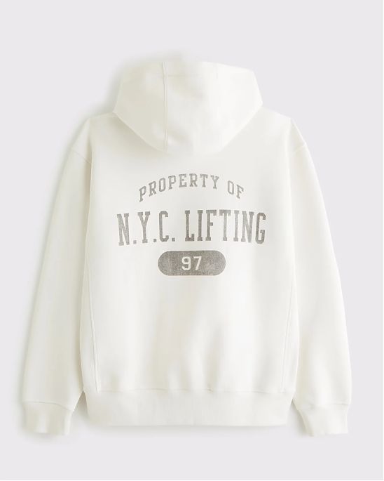 Мужская толстовка YPB кремового цвета из плотной эластичной ткани с капюшоном и карманом на молнии. Оригинальная модель, бесплатная доставка и примерка по России.