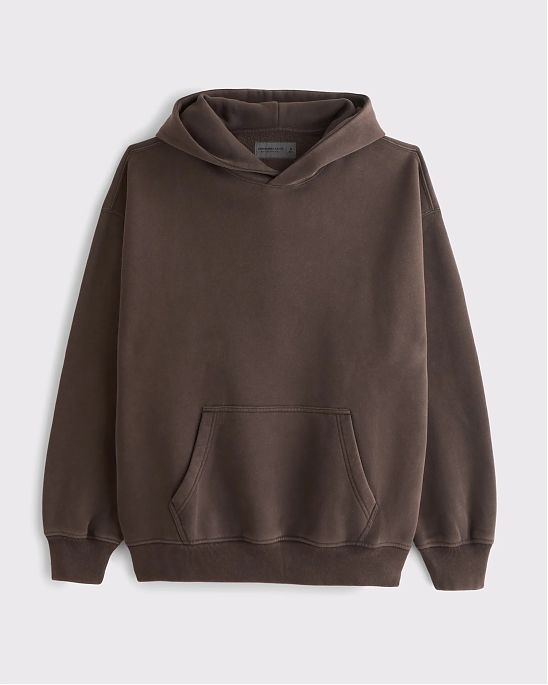 Мужская толстовка Abercrombie & Fitch коричневого цвета с карманом‑кенгуру и заниженной линией плеч. Оригинал. Бесплатная доставка и примерка по России.