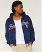 Moscow USA предлагает Вам купить мужскую короткую толстовку на молнии с капюшоном Hollister темно-синего цвета с лого нашитым на груди. Модель 07874. Доставка по России, Москве и области, самовывоз.
