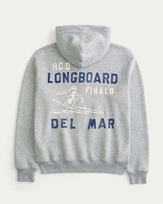 Мужская толстовка Hollister на молнии с графикой и вышивкой. Оригинальная модель, бесплатная доставка и примерка по России.