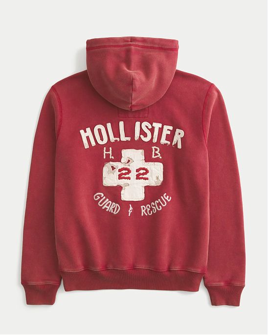 Мужская толстовка Hollister с графикой Holiday Vault и аппликацией. Оригинальная модель, бесплатная доставка и примерка по России.