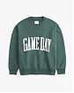 Женская плотная толстовка без капюшона Abercrombie & Fitch Game Day зеленого цвета с нашивкой. Модель 07800. Бесплатная доставка по России, Москве и Области от Moscow USA