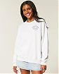 Moscow USA предлагает вам купить женский свитшот Hollister Oversized Class of 2025 серого цвета с графическим рисунком на груди и спине. Модель 07947. Бесплатная доставка по России, Москве и области, самовывоз.