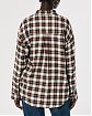 Женская байковая рубашка Hollister Oversized в белую клетку и красную полоску.  Модель 06672. Подробное описание и цена товара. Доставка по России, Москве и Области от Moscow USA