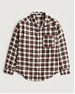 Женская байковая рубашка Hollister Oversized в белую клетку и красную полоску.  Модель 06672. Подробное описание и цена товара. Доставка по России, Москве и Области от Moscow USA