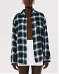 Женская байковая рубашка Hollister Oversized в синюю клетку. Модель 06559. Подробное описание и цена товара. Доставка по России, Москве и Области от Moscow USA