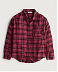 Женская байковая рубашка Hollister Oversized в красную клетку. Модель 06613. Подробное описание и цена товара. Доставка по России, Москве и Области от Moscow USA
