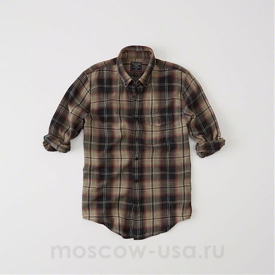 Moscow USA предлагает вам купить байковую рубашку Abercrombie Fitch в зеленую клетку с красными полосками. Модель 02689. Доставка по России, Москве и области, самовывоз