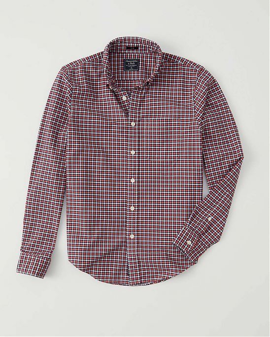 Moscow USA предлагает вам купить рубашку Abercrombie Fitch Oxford в красную клетку с нагрудным карманом . Модель 04964. Доставка по России, Москве и области, самовывоз