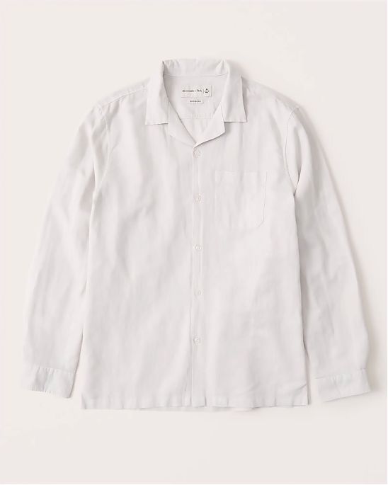 Moscow USA предлагает вам купить классическую рубашку из льна Abercrombie Fitch нежно кремового цвета с нагрудным карманом. Модель 05321. Доставка по России, Москве и области, самовывоз