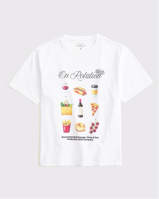 Женская футболка Abercrombie & Fitch с принтом в стиле фуд-иллюстраций и мягкой тканью SoftAF. Оригинальная модель, бесплатная доставка и примерка по России.