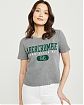 Женская футболка Abercrombie Fitch с зеленой и белой надписями. Модель 04553. Подробное описание и цена товара. Доставка по России, Москве и Области от Moscow USA