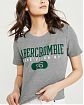Женская футболка Abercrombie Fitch с зеленой и белой надписями. Модель 04553. Подробное описание и цена товара. Доставка по России, Москве и Области от Moscow USA