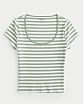 Женская футболка Hollister в зеленую и белую полоски. Модель 07823. Подробное описание и цена товара. Бесплатная доставка по России, Москве и Области от Moscow USA