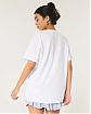 Женская футболка Hollister Oversized Джексон Хоул белого цвета с принтом. Модель 07768. Подробное описание и цена товара. Доставка по России, Москве и Области от Moscow USA