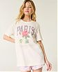 Женская футболка Hollister Oversized с графикой Парижа. Модель 07821. Подробное описание и цена товара. Доставка по России, Москве и Области от Moscow USA