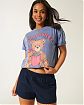 Женская футболка Hollister Oversized с принтом клубники с медведем Berry Sweet. Модель 07770. Подробное описание и цена товара. Доставка по России, Москве и Области от Moscow USA