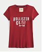 Женская футболка Hollister из мягкого хлопка с вышивкой и аппликацией логотипа. Оригинальная модель 08102, бесплатная доставка и примерка по России.