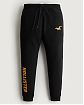 Moscow USA предлагает Вам купить спортивные штаны Hollister Joggers черного цвета с желтым принтом. Модель 06566 . Доставка по России, Москве и области, самовывоз.