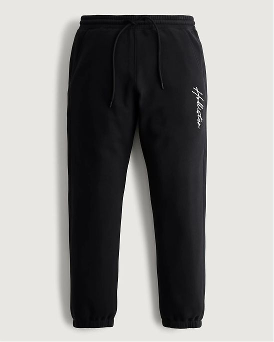 Moscow USA предлагает Вам купить спортивные штаны Hollister joggers черного цвета с нашитым логотипом надписью. Модель 06994. Доставка по России, Москве и области, самовывоз.