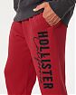 Moscow USA предлагает Вам купить мужские спортивные штаны джоггеры Hollister красного цвета с графикой. Модель 07090. Доставка по России, Москве и области, самовывоз.