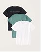 Moscow USA предлагает вам купить комплект из 3 футболок Abercrombie Fitch черного, зеленого и белого цвета с фирменной 3D надписью. Модель 06182. Доставка по России, Москве и области, самовывоз