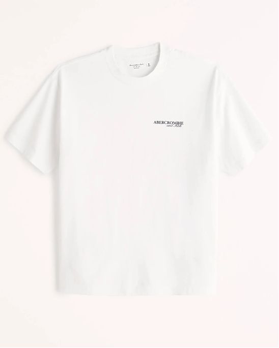 Moscow USA предлагает вам купить футболку Футболка Abercrombie Fitch Oversized белого цвета с фирменным лого. Модель 06408. Доставка по России, Москве и области, самовывоз