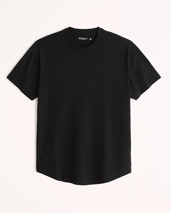 Moscow USA предлагает вам купить мужскую футболку Abercrombie & Fitch черного цвета с закругленным низом. Модель 07188. Доставка по России, Москве и области, самовывоз