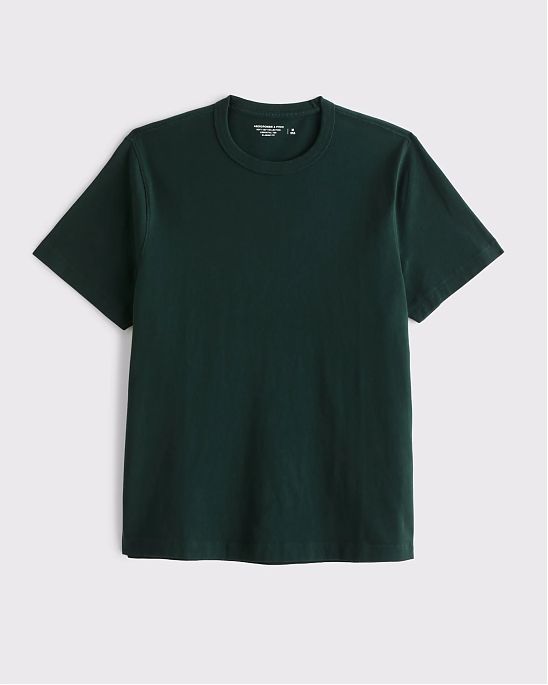 Мужская футболка Abercrombie & Fitch из плотного хлопка с круглым вырезом и прямым низом. Оригинальная модель 08195, бесплатная доставка и примерка по России.