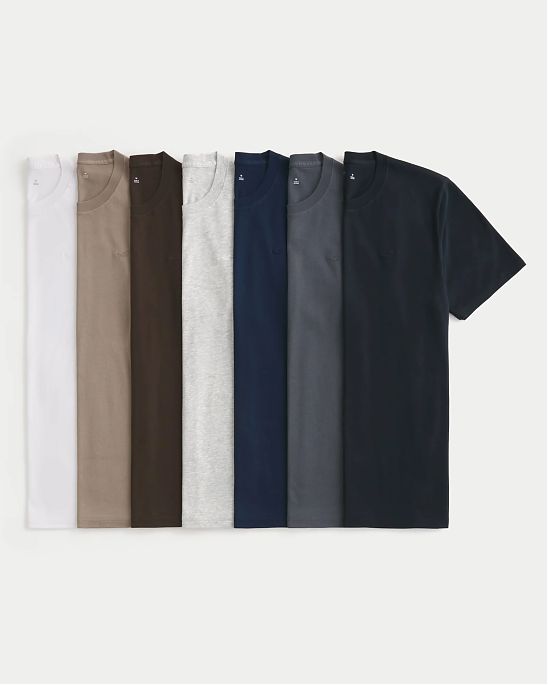 Мужские футболки Hollister разных цветов из мягкого хлопка с вышитым логотипом. Оригинальная модель 08163, бесплатная доставка и примерка по России.
