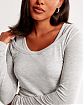 Женский матовый лонгслив Abercrombie & Fitch серого цвета. Модель 07774. Бесплатная доставка по России, Москве и Области от Moscow USA
