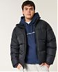 Moscow USA предлагает Вам купить мужскую теплую куртку-пуховик Hollister черного цвета. Модель 07783. Доставка по России, Москве и области, самовывоз.