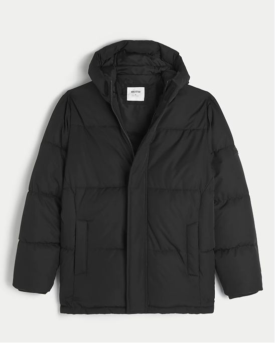 Мужская куртка Hollister утеплённая, с капюшоном, карманами и стёганой фактурой. Оригинальная модель 08156, бесплатная доставка и примерка по России.