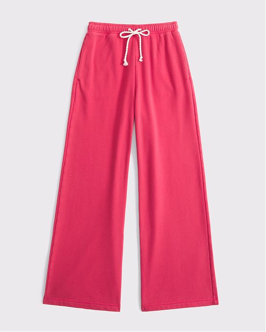 Женские широкие штаны Abercrombie & Fitch красные