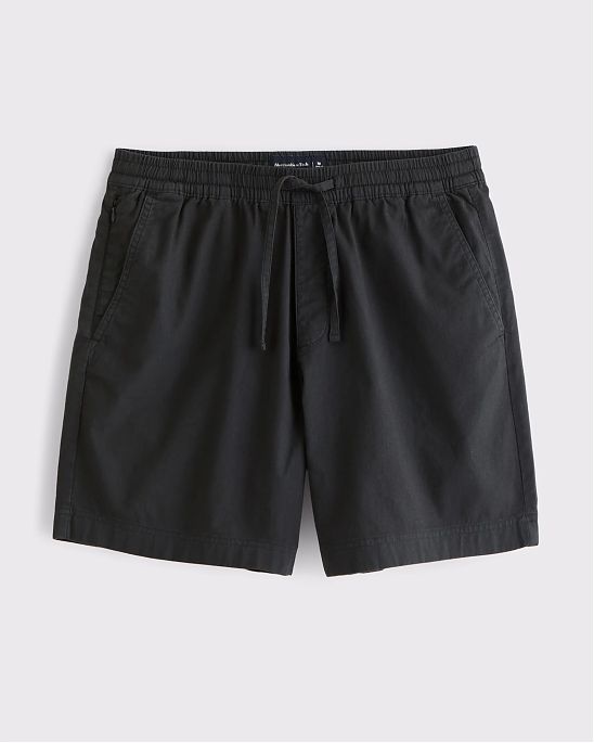 Мужские шорты Abercrombie & Fitch чёрного цвета из льняной смеси с поясом на резинке. Оригинал. Бесплатная доставка и примерка по России.