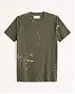 Moscow USA предлагает вам купить футболку Abercrombie Fitch зеленого цвета с элементами краски на груди. Модель 05863. Доставка по России, Москве и области, самовывоз