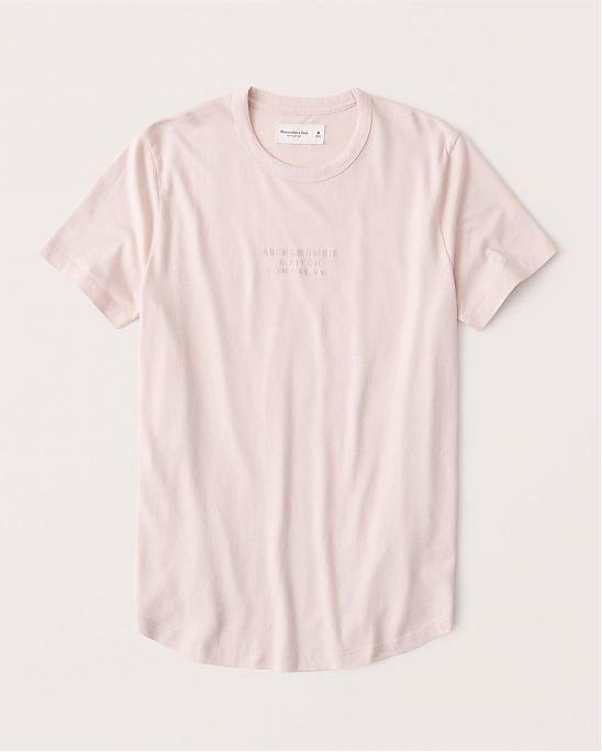 Moscow USA предлагает вам купить футболку Abercrombie Fitch розового цвета с нашитой надписью. Модель 05492. Доставка по России, Москве и области, самовывоз