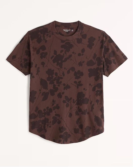 Moscow USA предлагает вам купить футболку Abercrombie Fitch коричневого цвета с изображением цветов. Модель 06498. Доставка по России, Москве и области, самовывоз