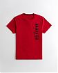 Moscow USA предлагает вам купить футболку Hollister красного цвета с нашитой надписью. Модель 06698. Доставка по России, Москве и области, самовывоз.