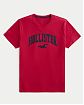 Moscow USA предлагает вам купить футболку Hollister красного цвета с графическим нашитым логотипом Varsity. Модель 07008. Доставка по России, Москве и области, самовывоз.
