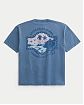 Мужская футболка Hollister синего цвета с принтом Саут-Падре-Айленд Техас из мягкого хлопка. Оригинальная модель 08175, бесплатная доставка и примерка по России