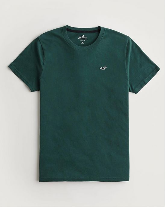 Moscow USA предлагает вам купить футболку Hollister зеленого цвета с нашитым лого. Модель 06249. Доставка по России, Москве и области, самовывоз.
