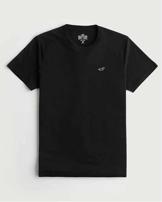 Moscow USA предлагает вам купить футболку Hollister черного цвета с нашитым лого. Модель 06237 . Доставка по России, Москве и области, самовывоз.